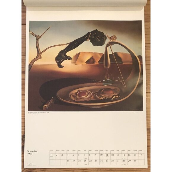 VTG 17"x24" SALVADOR DALI 1988 Wall Calendar w/ 7 Art PRINTS *Incomplete* RARE! - Picture 8 of 11